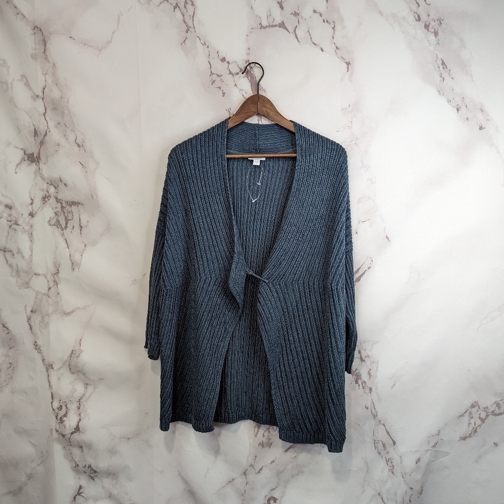 Pure J Jill Cardigan Size Small Blue Sweater  Open Front Safety Pin Cotton